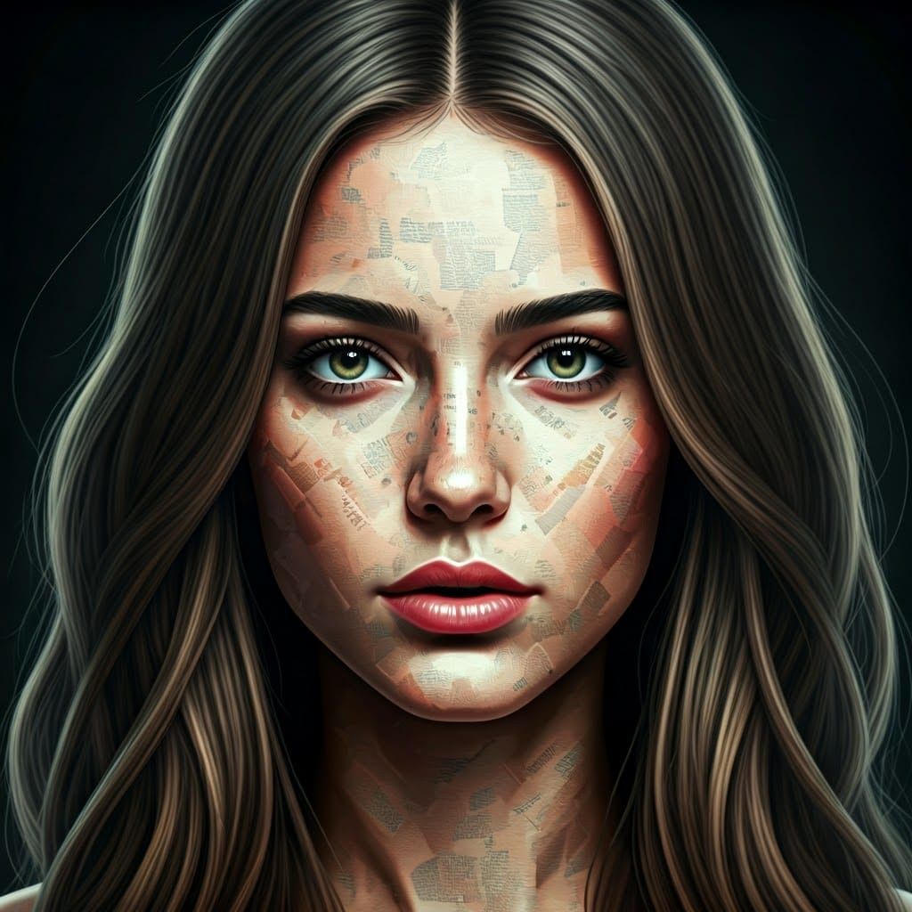 Surreal Magazine Collage Portrait of a Woman