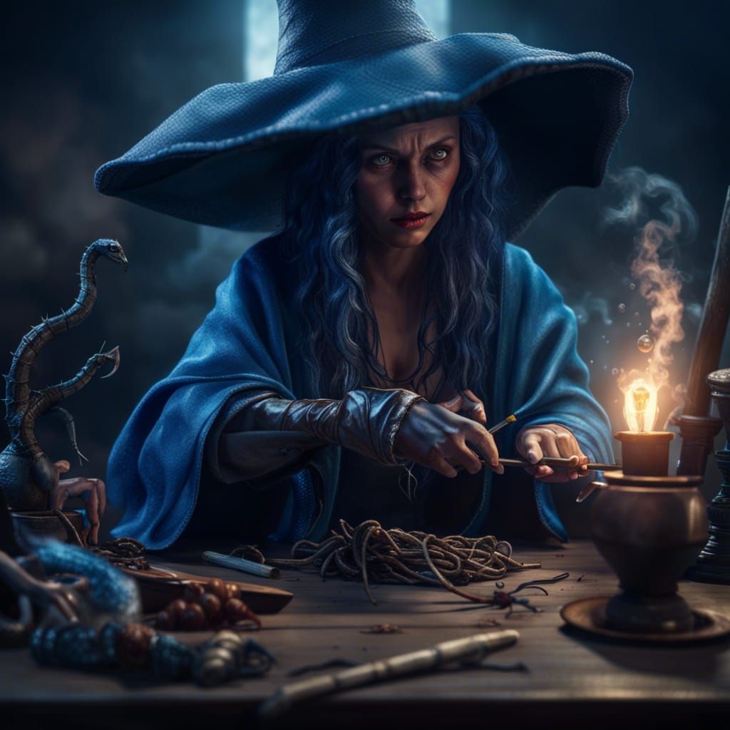 Witch Brewing a Spell: Digital Matte Painting
