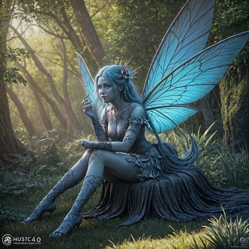 Fairy on a Monster Nose in Detailed Matte Painting
