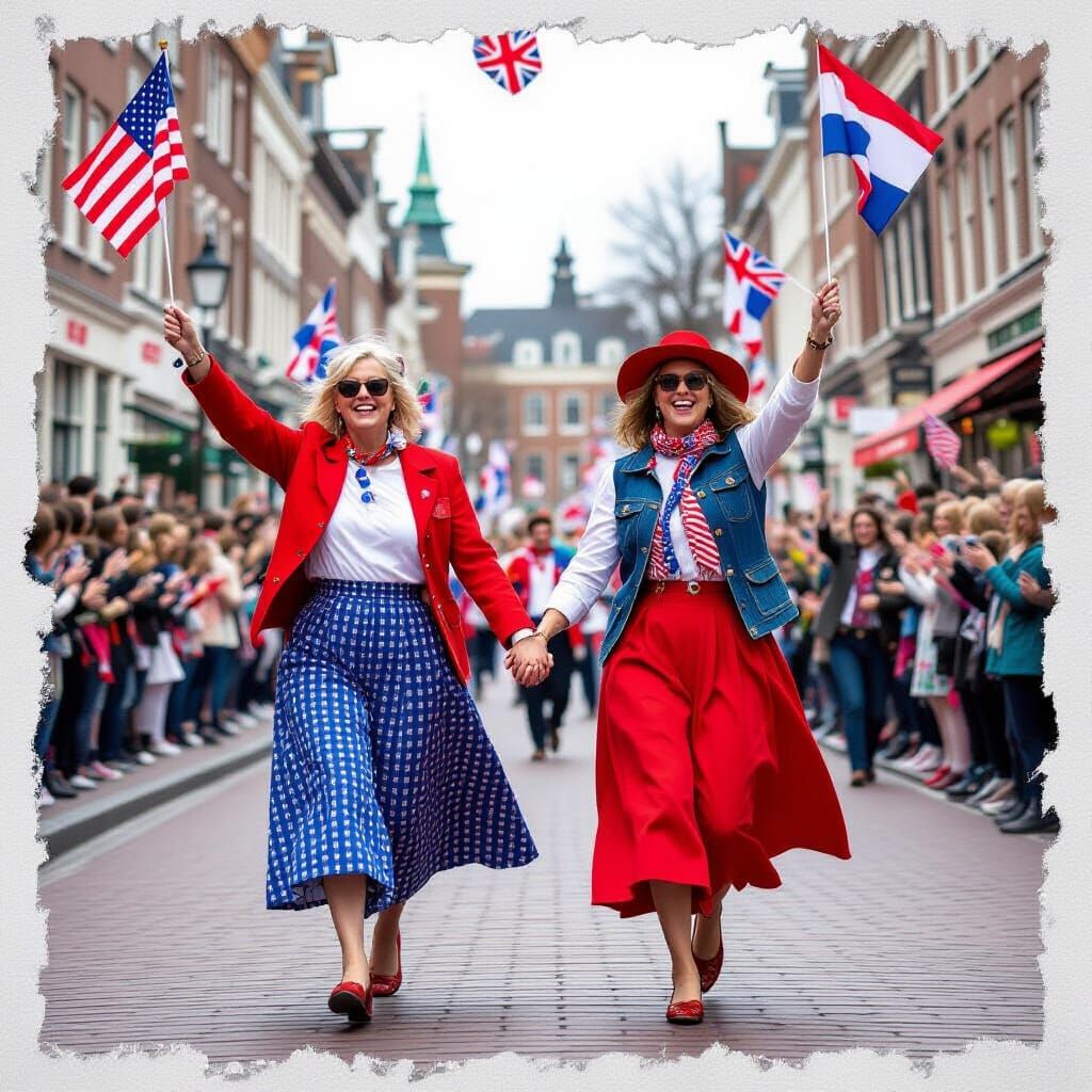 Women in Patriotic Collage Style