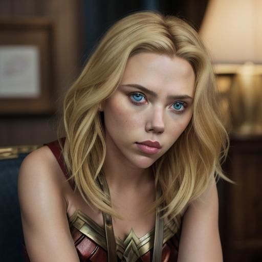 Blonde Woman Portrait with Inviting Eyes