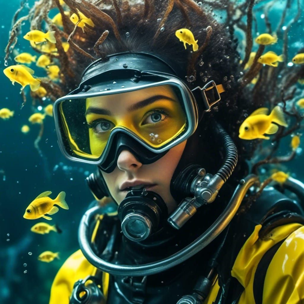 Terrified Diver Attacked by Tentacles Underwater