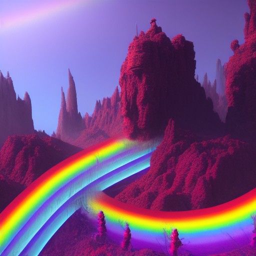 Vibrant 3D Rainbow Concept Art