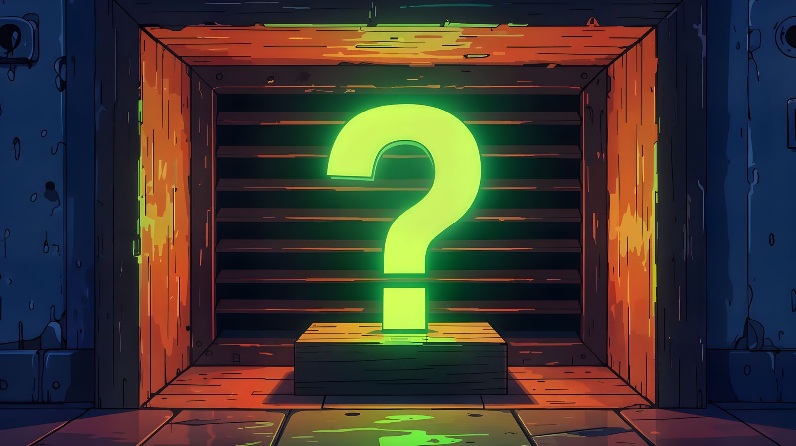 Anime Style Neon Question Mark Trophy