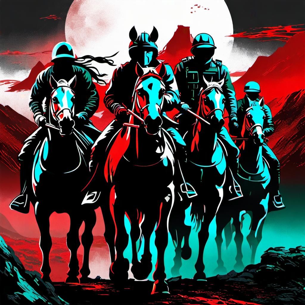 Apocalyptic Horsemen in Dark Fantasy Style