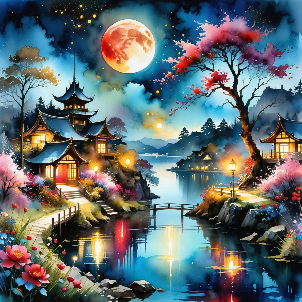 Vibrant night scene