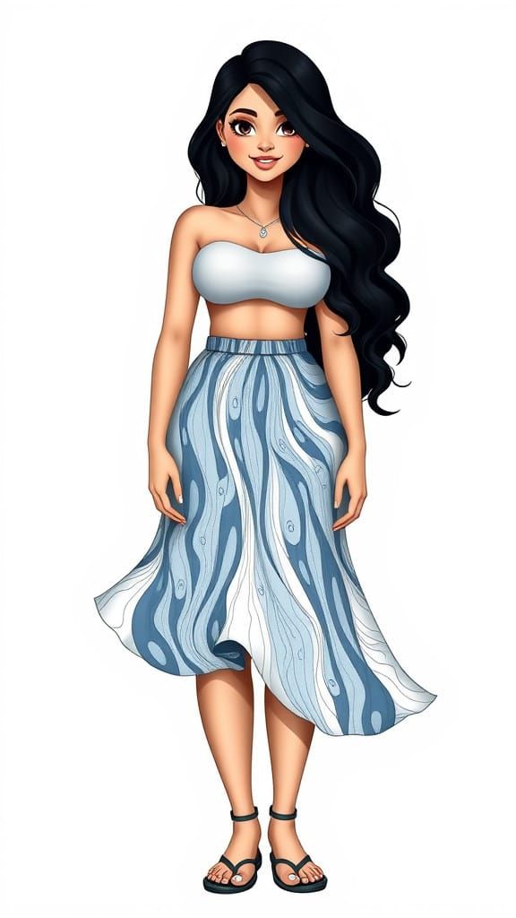 Curvy Girl in Flowing Water Abstract Art