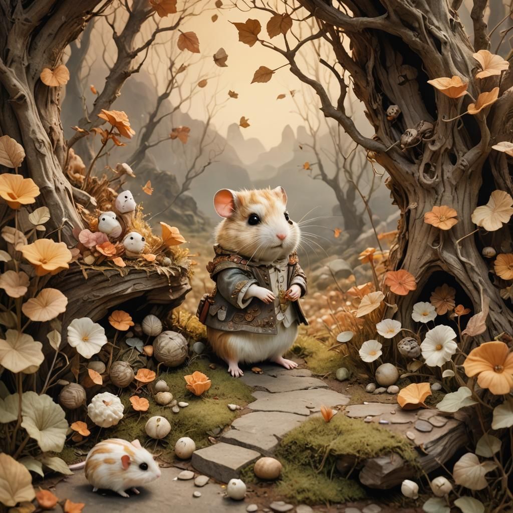 Enchanting Hamster Fairy Tale Illustration in 3D