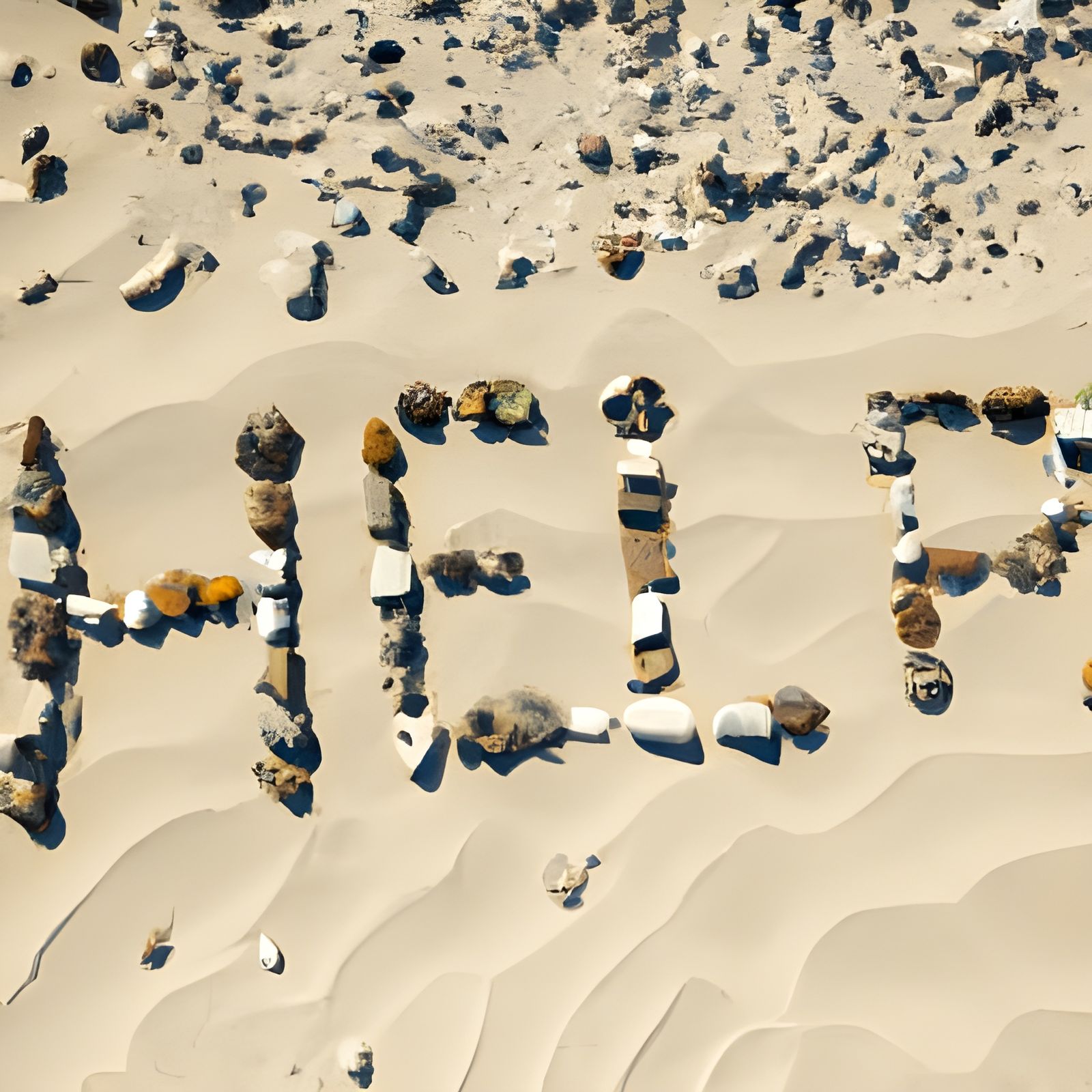 Desert Island SOS: Stone Letter Aerial View