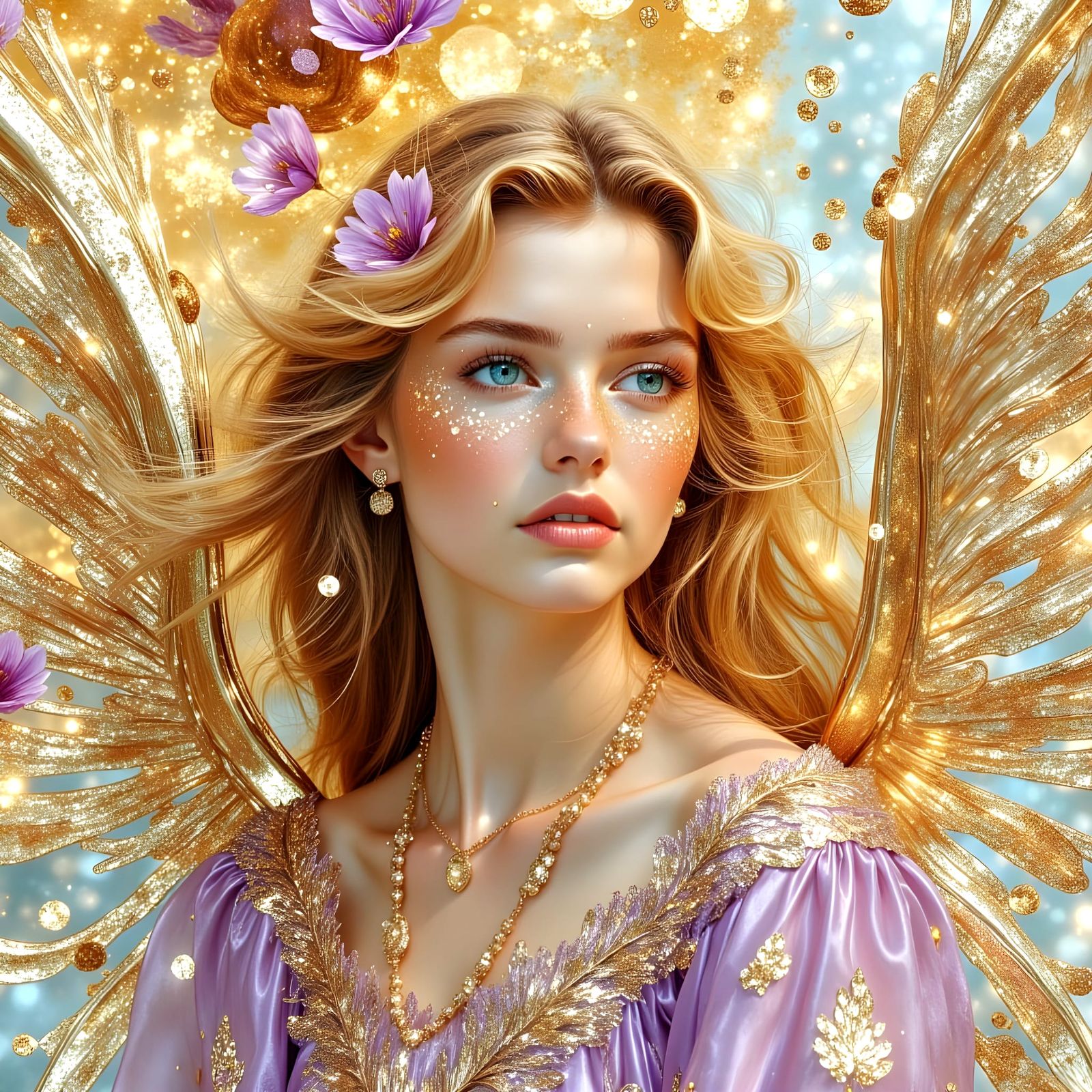 Ethereal Angel Portrait in Abstract Style