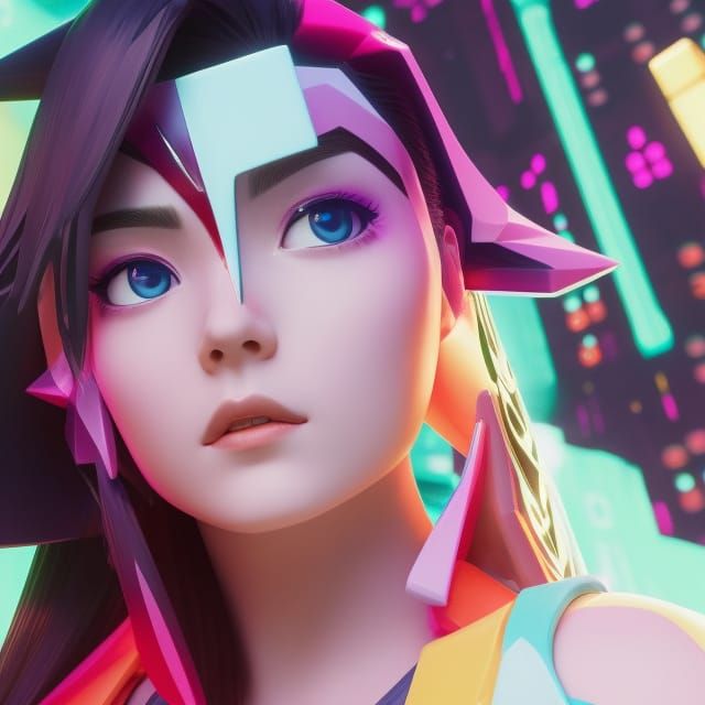 Anya Taylor-Joy as Princess Peach in Vaporwave Style