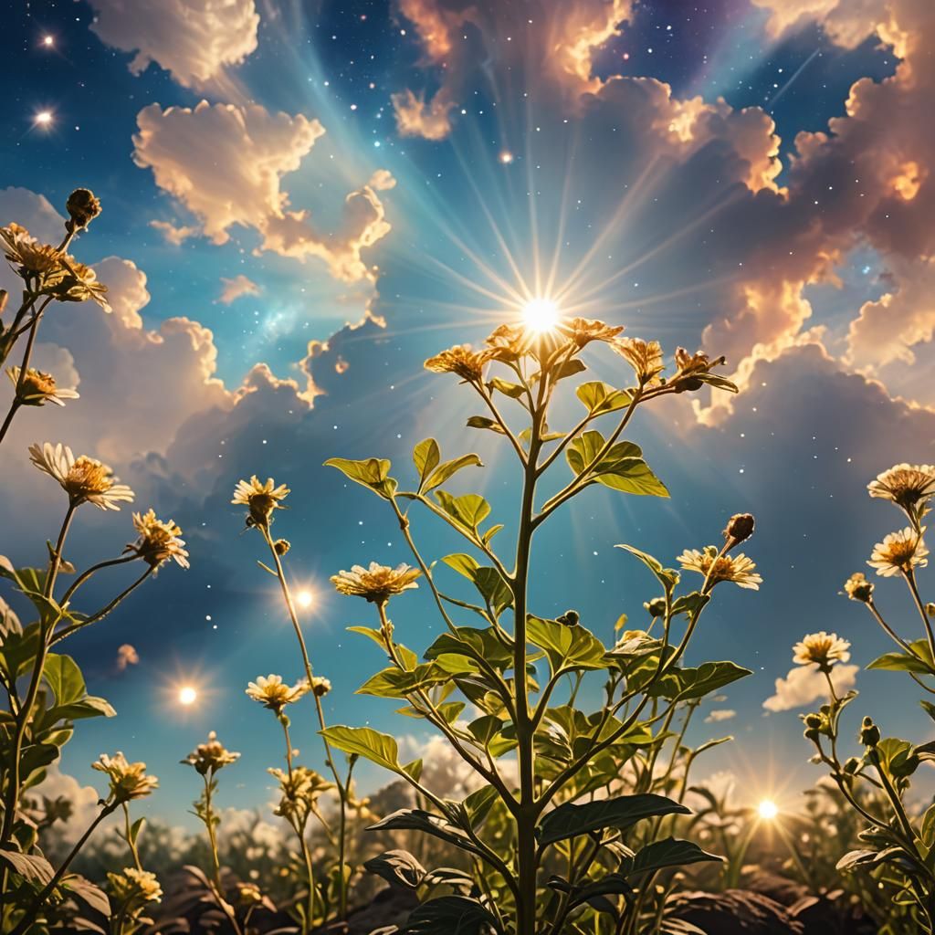 Planting Seed in Nebula: Divine Sunshine