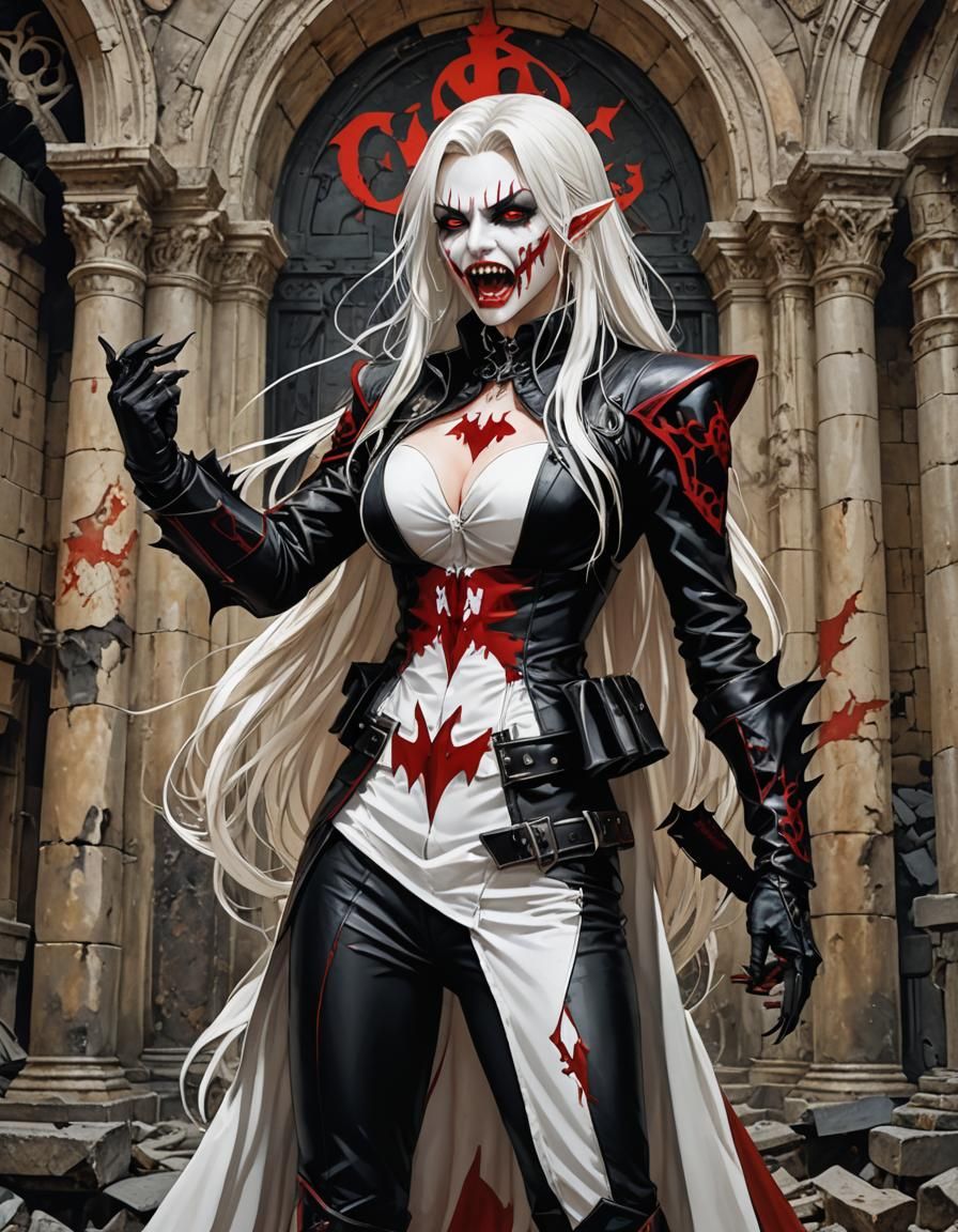 Anime Villain Ready to Fight in Ruined Palace