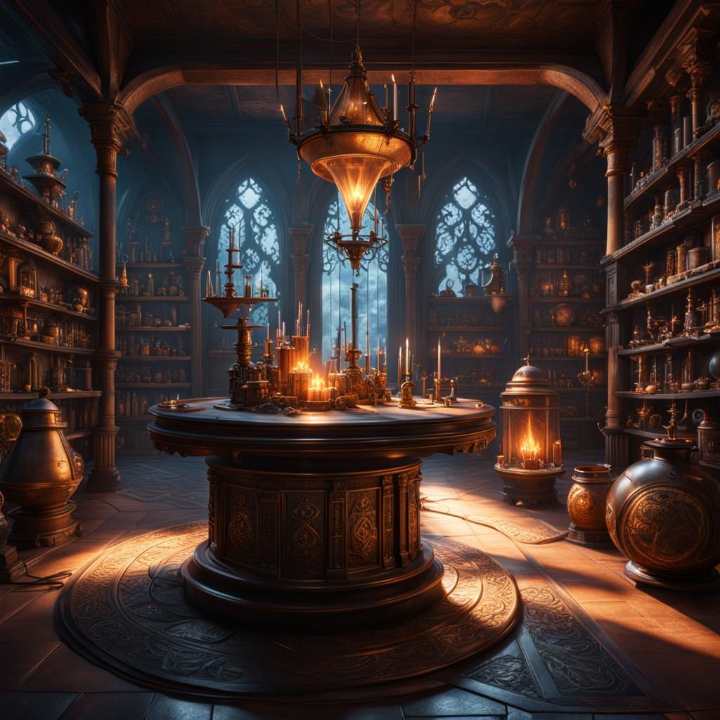 Extraplanar Wizard's Laboratory in Hyperrealism
