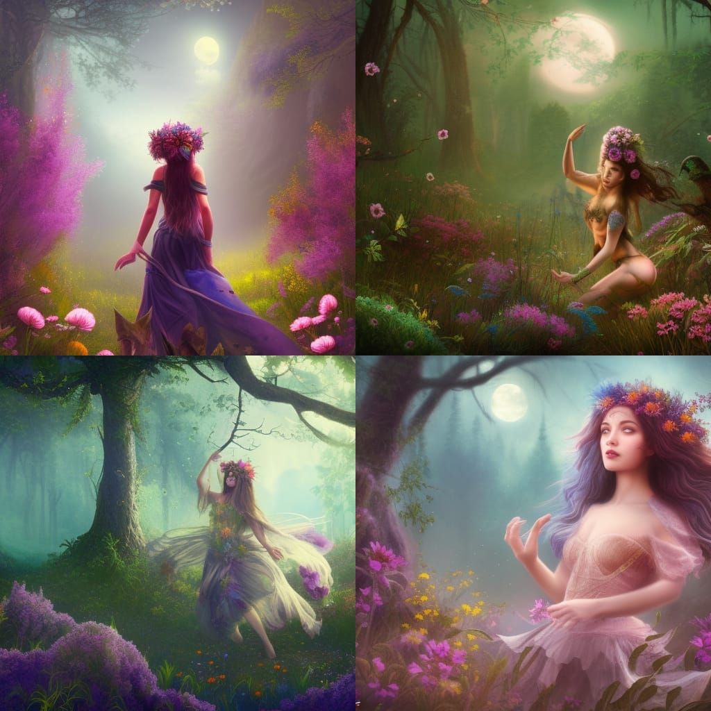 Magical Moonlight Dance in Enchanted Forest