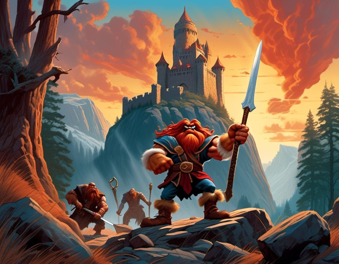 Yosemite Sam as King Arthur in Comic Book Art