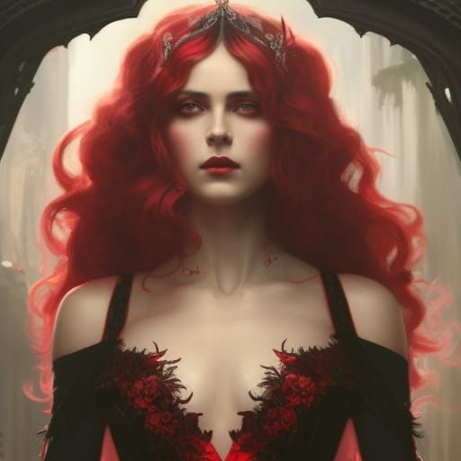 Fairy Queen in Lace Gown: A Digital Masterpiece