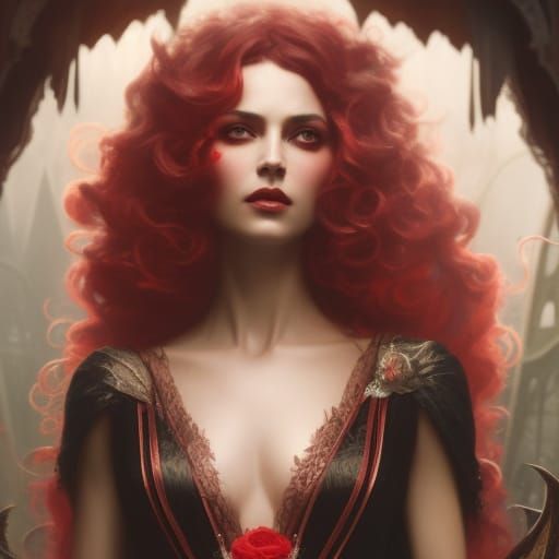 Fairy Queen in Lace Gown, Digital Art