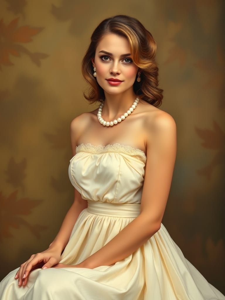 Southern Country Belle Portrait in Romantic Realism Style