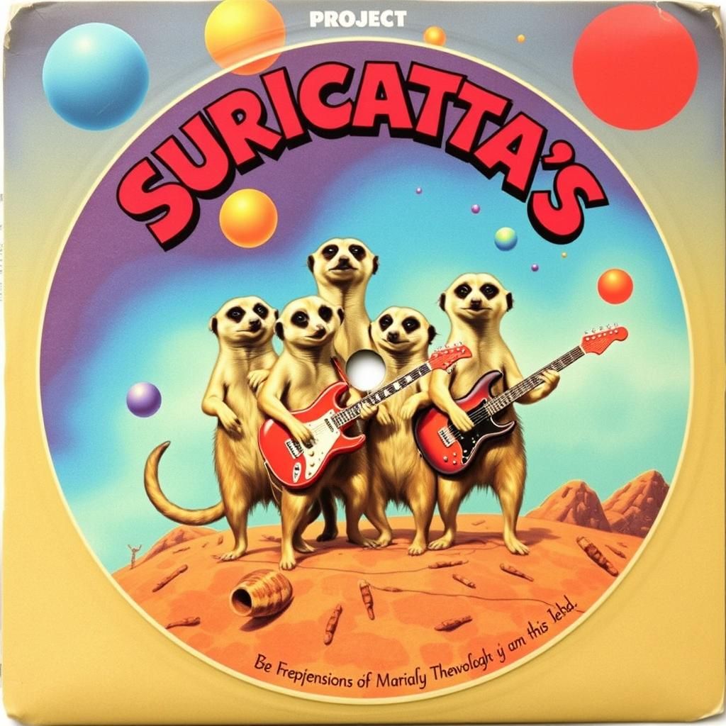 Psychedelic Meerkat Band Album Cover Art