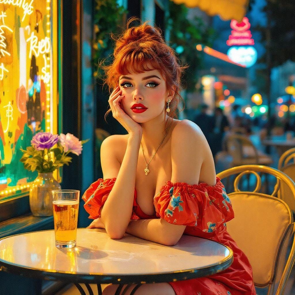 Redhead in Paris: Impasto Brushstrokes and K-Pop Colors