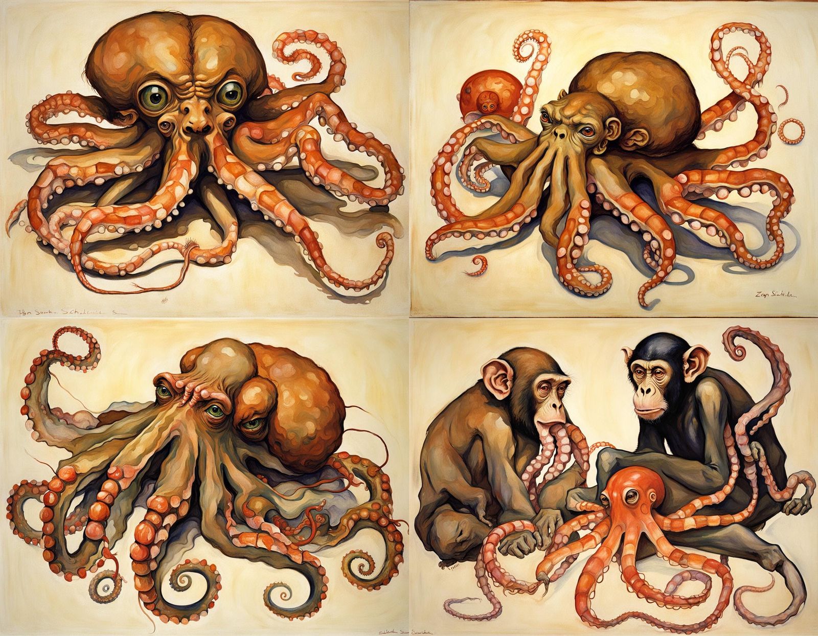 Grotesque Mutant Horror in Expressionist Style