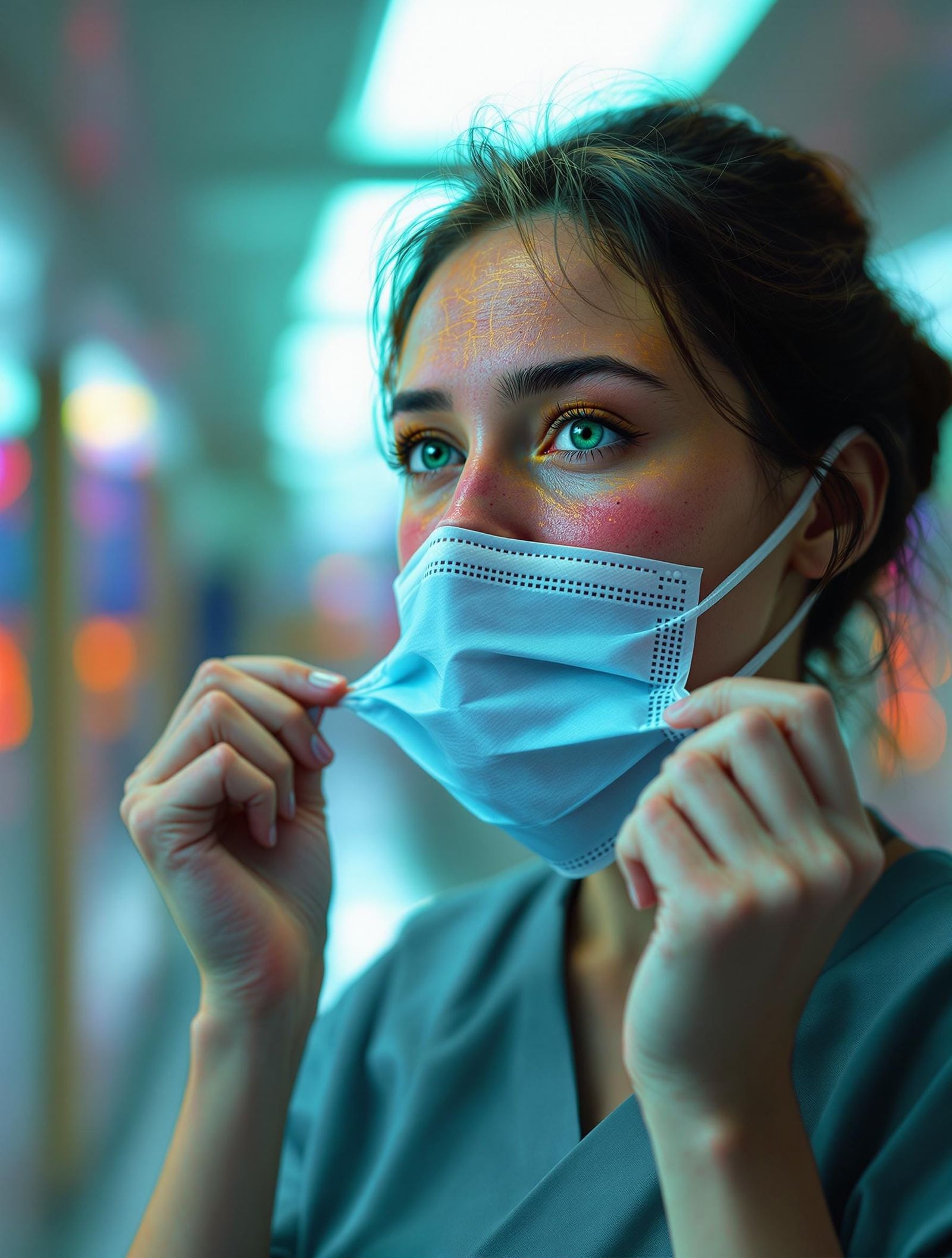 Tired Pediatric Nurse After Double Shift