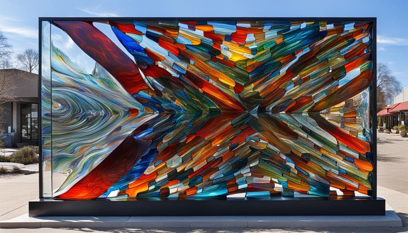 Abstract Glass Art with Flowing Lines