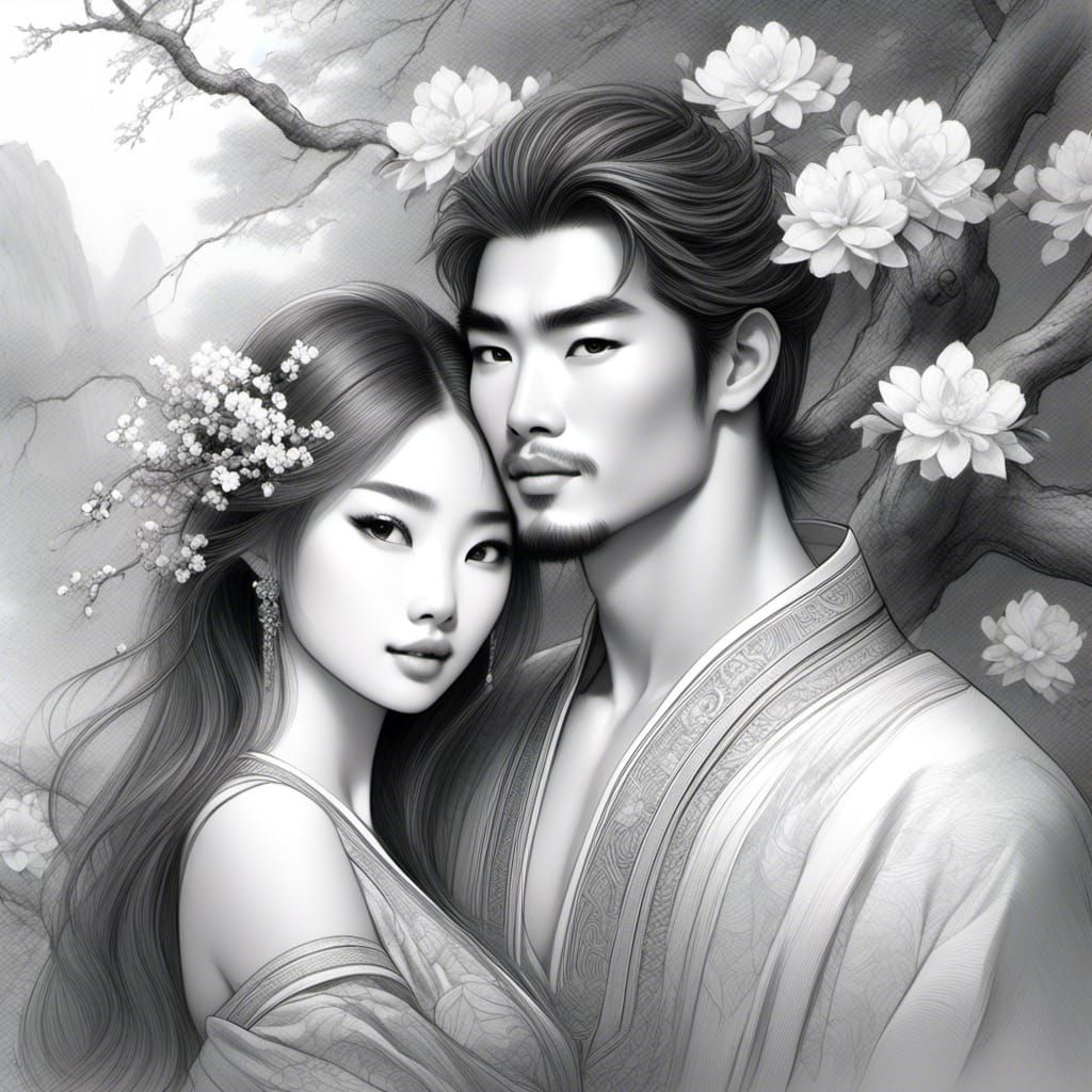 Stunning Color Pencil Sketch portrait of a beautiful Young i...