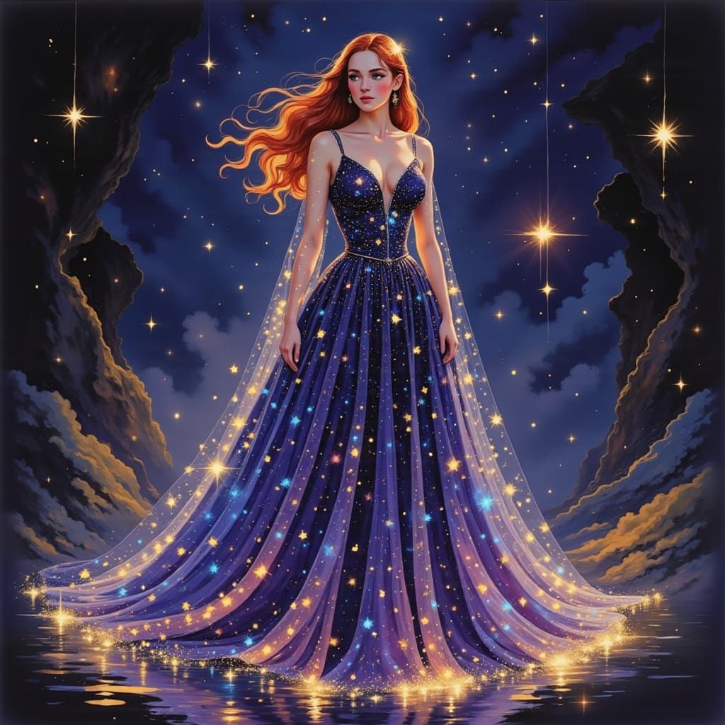 Ethereal Feyre in Celestial Gown