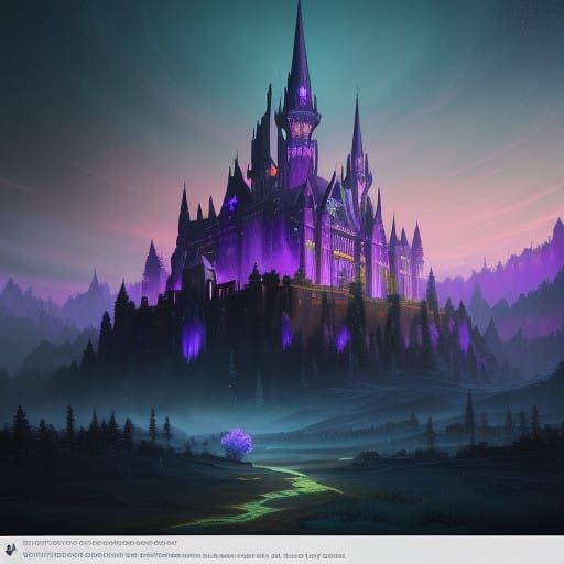 Ethereal Whimsy: A Vintage Fantasy Landscape