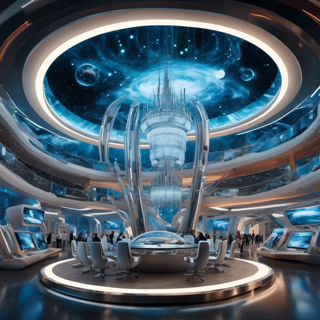 Futuristic museum of outer space