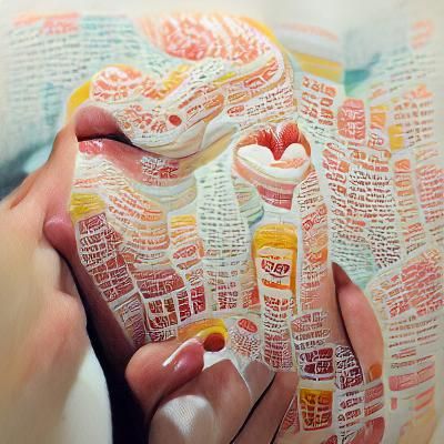 Gouache Painting Expressing Love's Simplicity