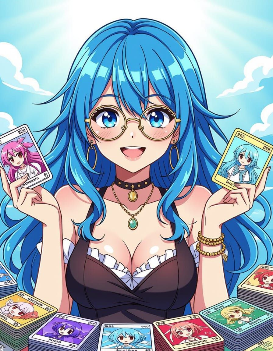 Anime Pirate Card Collector in Manga Style