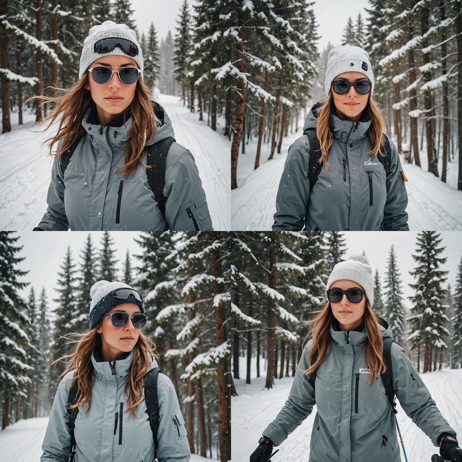 Woman Skier with Sunglasses on Sunny Day