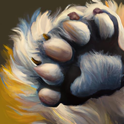 Detailed 8k Painting of a Dog Paw