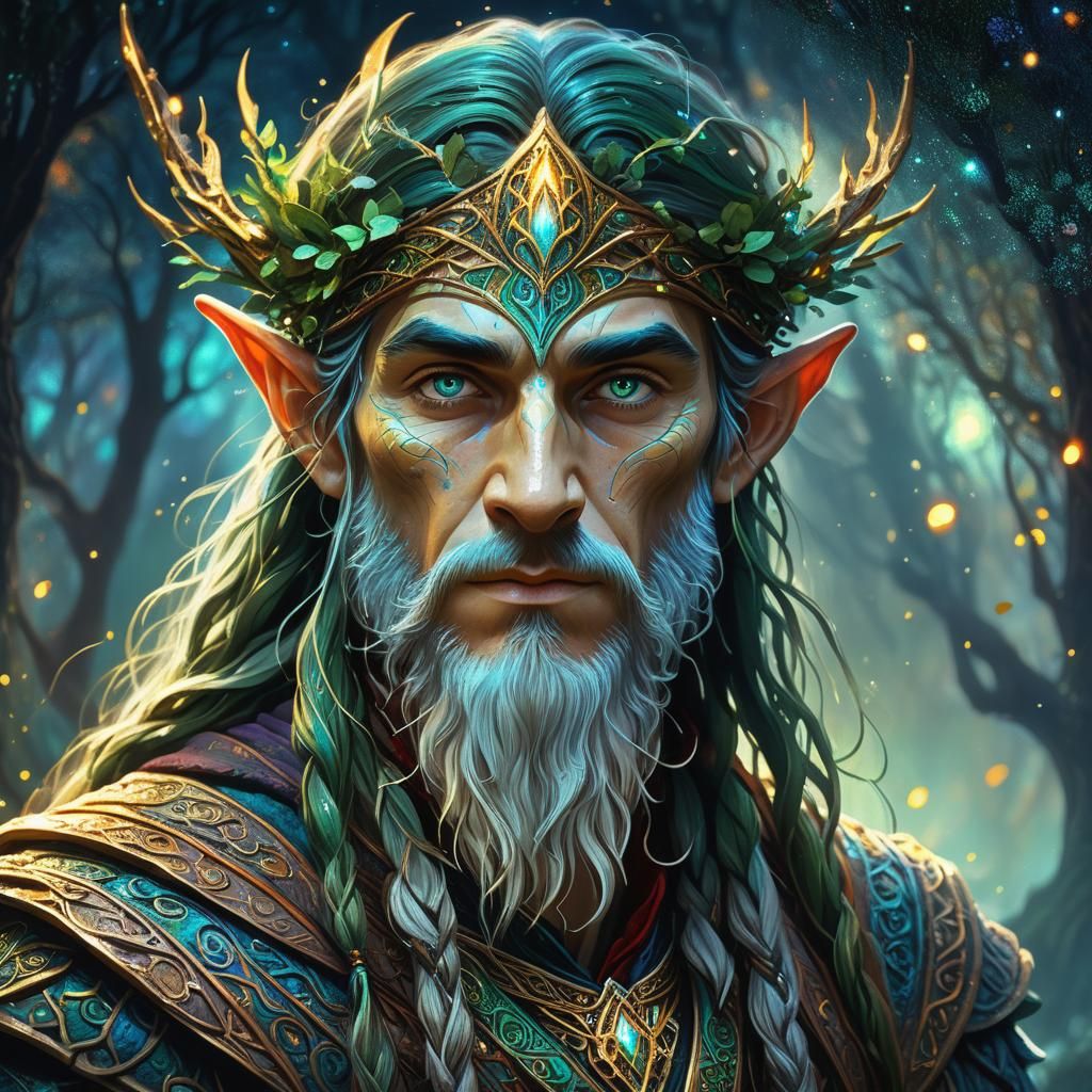 Ethereal Elven Hunter Portrait in Fantasy Core Style