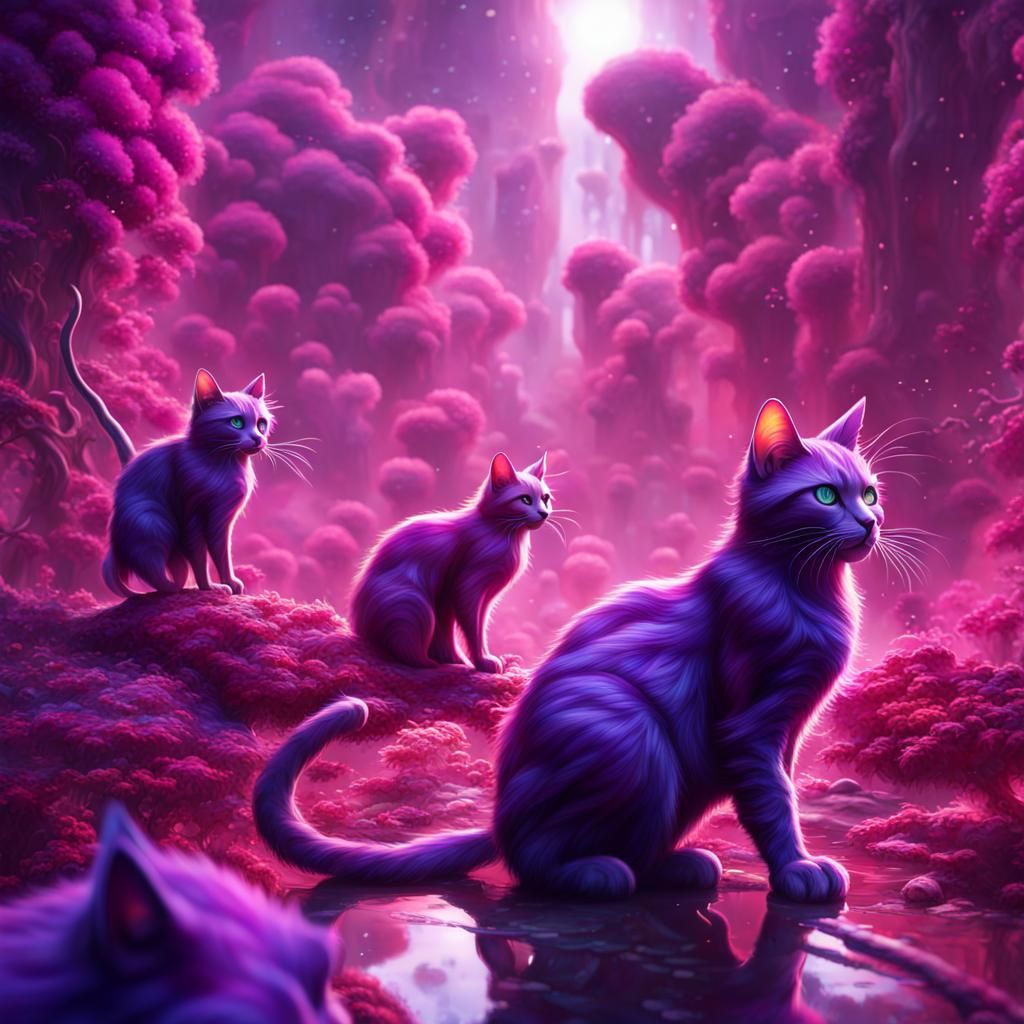 Android Cats Hunting Mice: A Digital Masterpiece