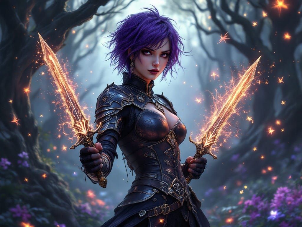 Gothic Warrior Empowered by Enchanted Forest