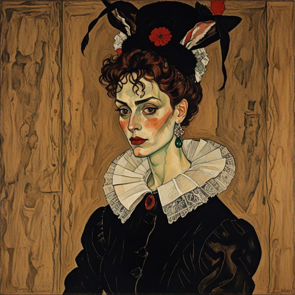 Rabbit in Cabaret, Expressionist Portrait