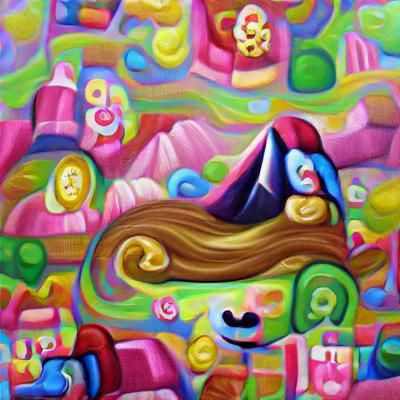 Mona Lisa in Candyland Wonderland Gouache
