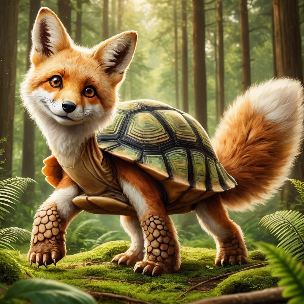 Hybrid Animals - Turtle and Fox, a hybrid creature of a sly ...