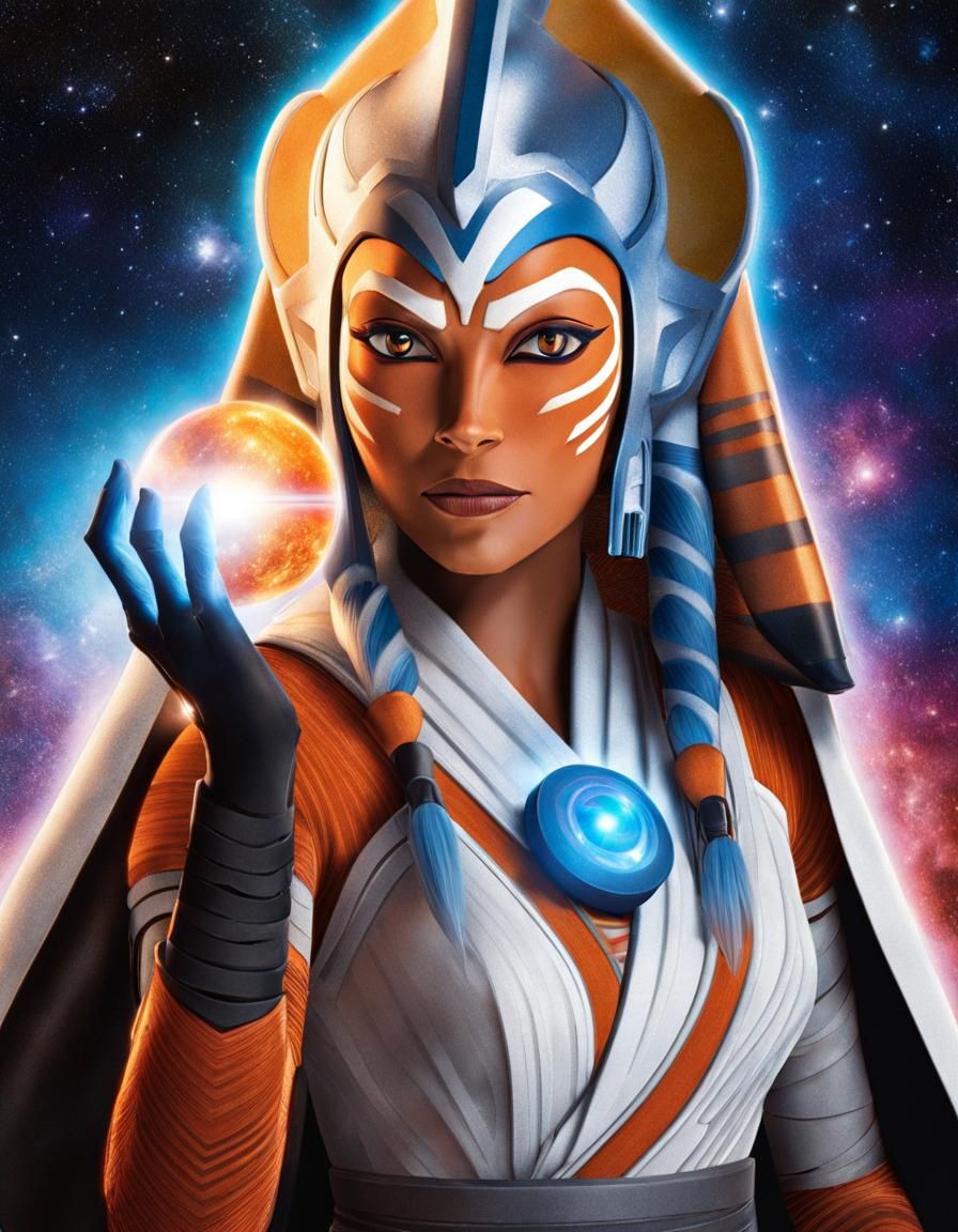 Ahsoka Tano: Holographic Universe in Hand, Mixed Media