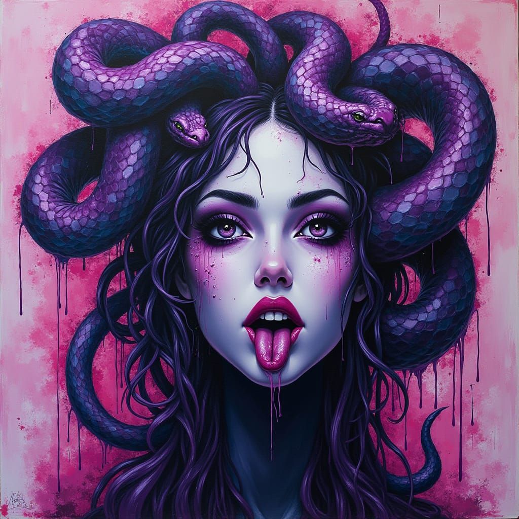 Mythical Goddess of Chaos in Vibrant Graffiti Style