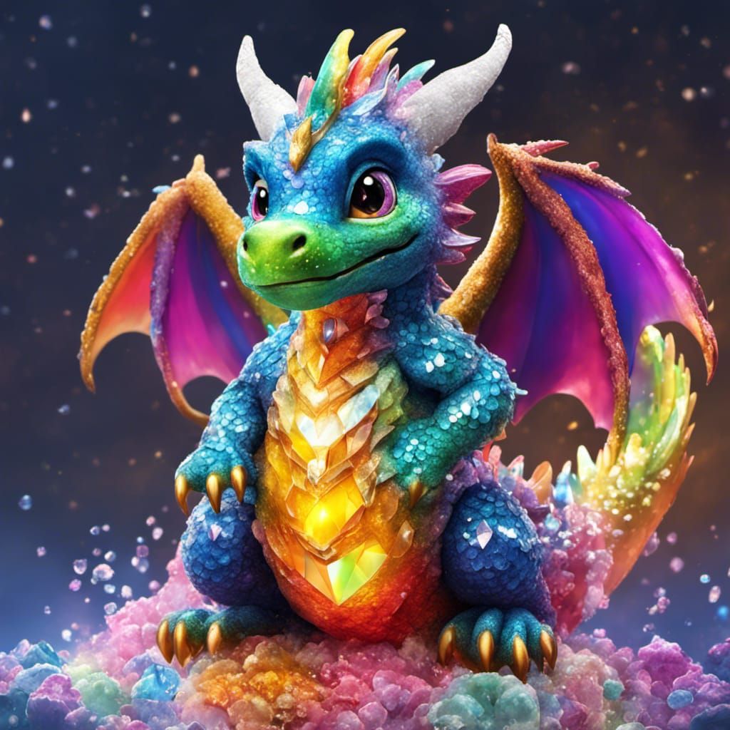 Anthro Dragon in Royal Clothes with Diamond Dust