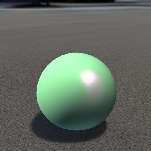 Bouncy Ball Leaps Across Road: 3D Render