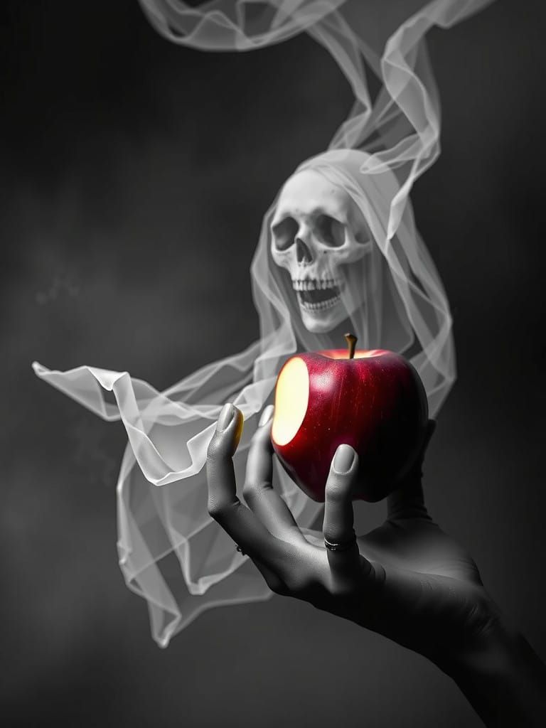 A delicate female human hand adorned with Andrew get silver rings and delicate silver cuff, holds a vibrant, bright red ...