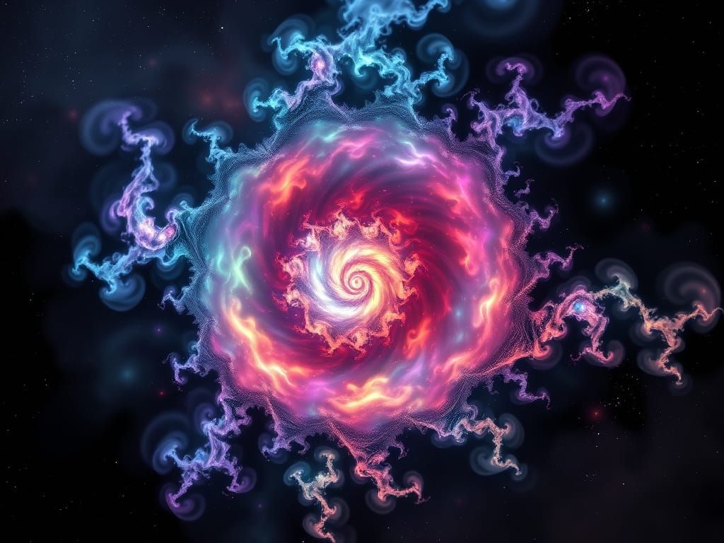 Hyperrealistic Cosmic Fractal Nebula in Vibrant Colors