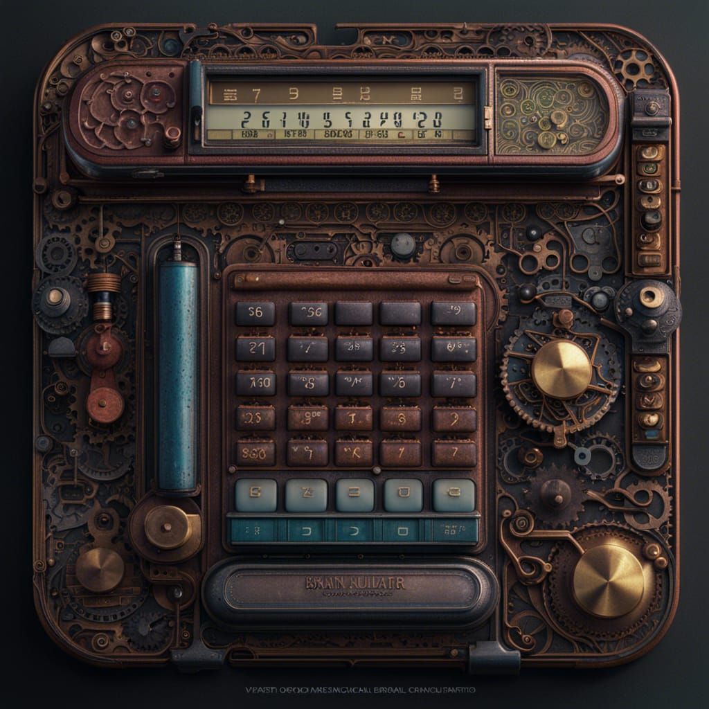 Vintage magic brain mechanical pocket calculator made in japan.