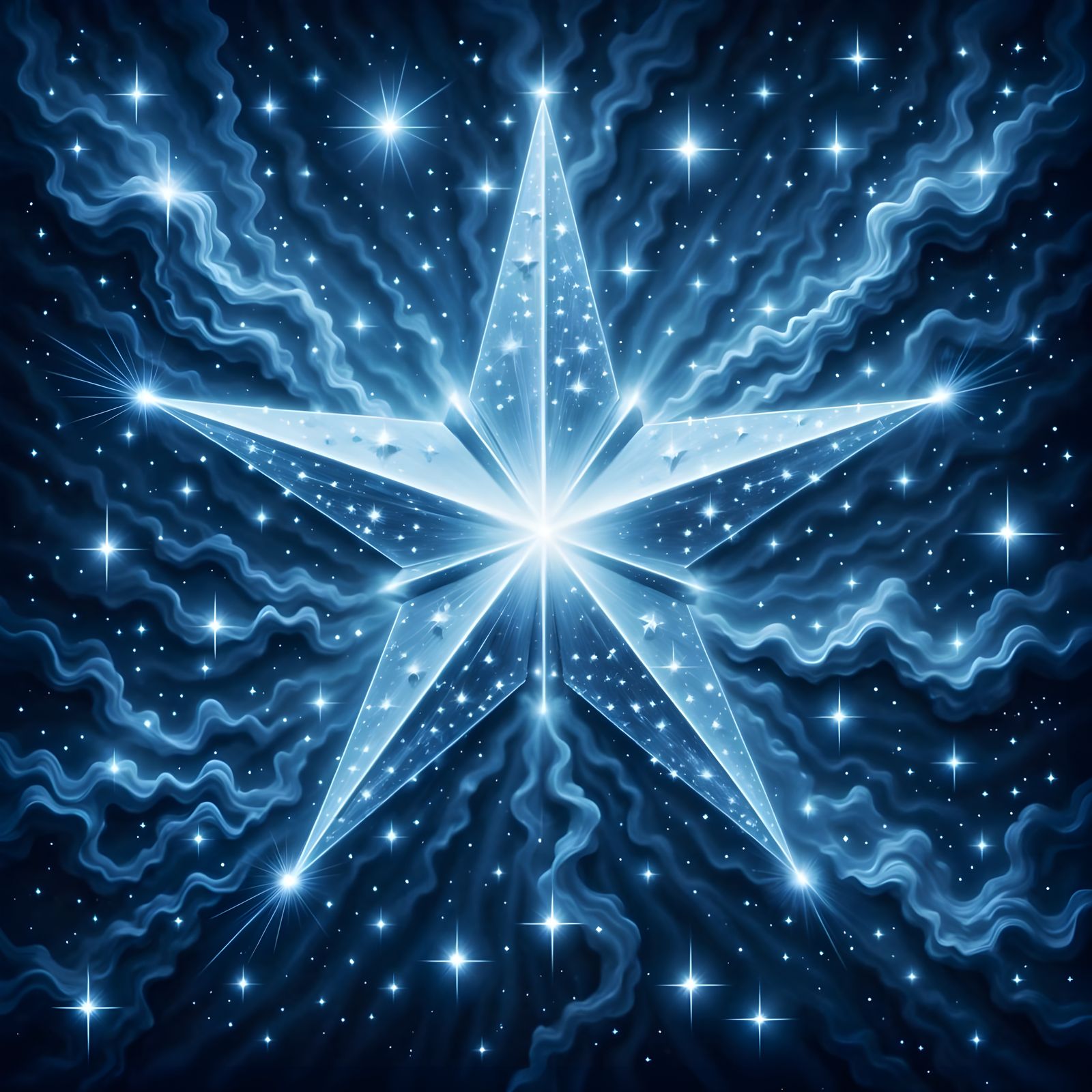 Cosmic Star Mandala in Golden Twilight